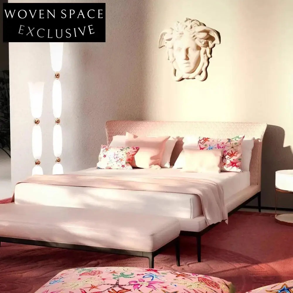 Premium Italy Leather Upholstered Bed Frame with High Headboard Minimalist Design