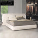 Premium Leather King Size Bed with Solid Wood Frame and Modern Metal Legs