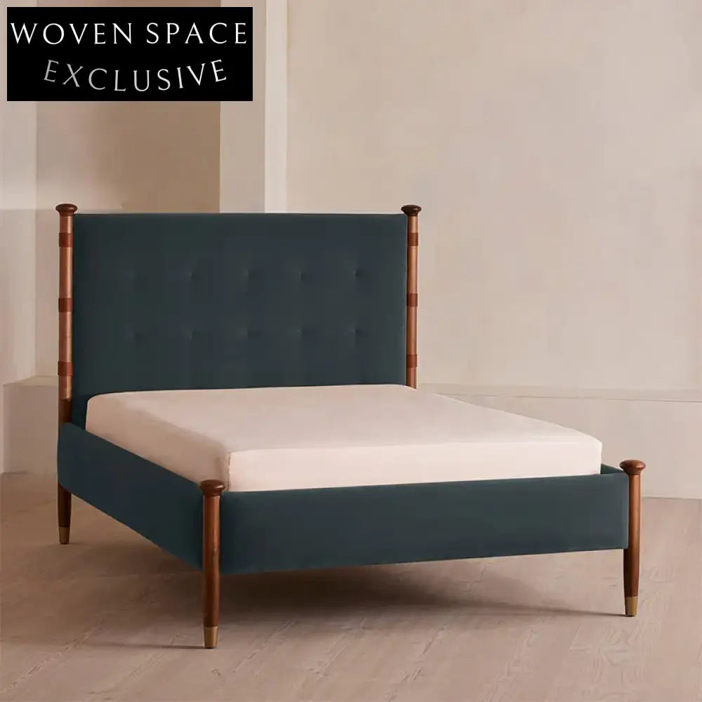 Premium Leather Soft Bed Frame, High Headboard, Modern King Queen Sized