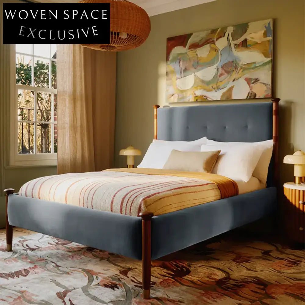 Premium Leather Soft Bed Frame, High Headboard, Modern King Queen Sized