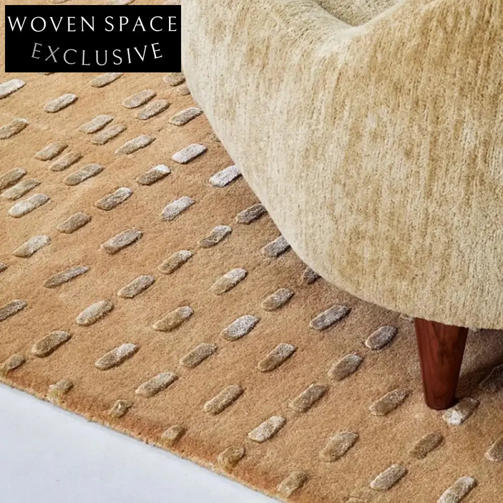 Premium Modern Cream Hand-Tufted Living Room Area Rug - Customizable Soft Polyester Carpet