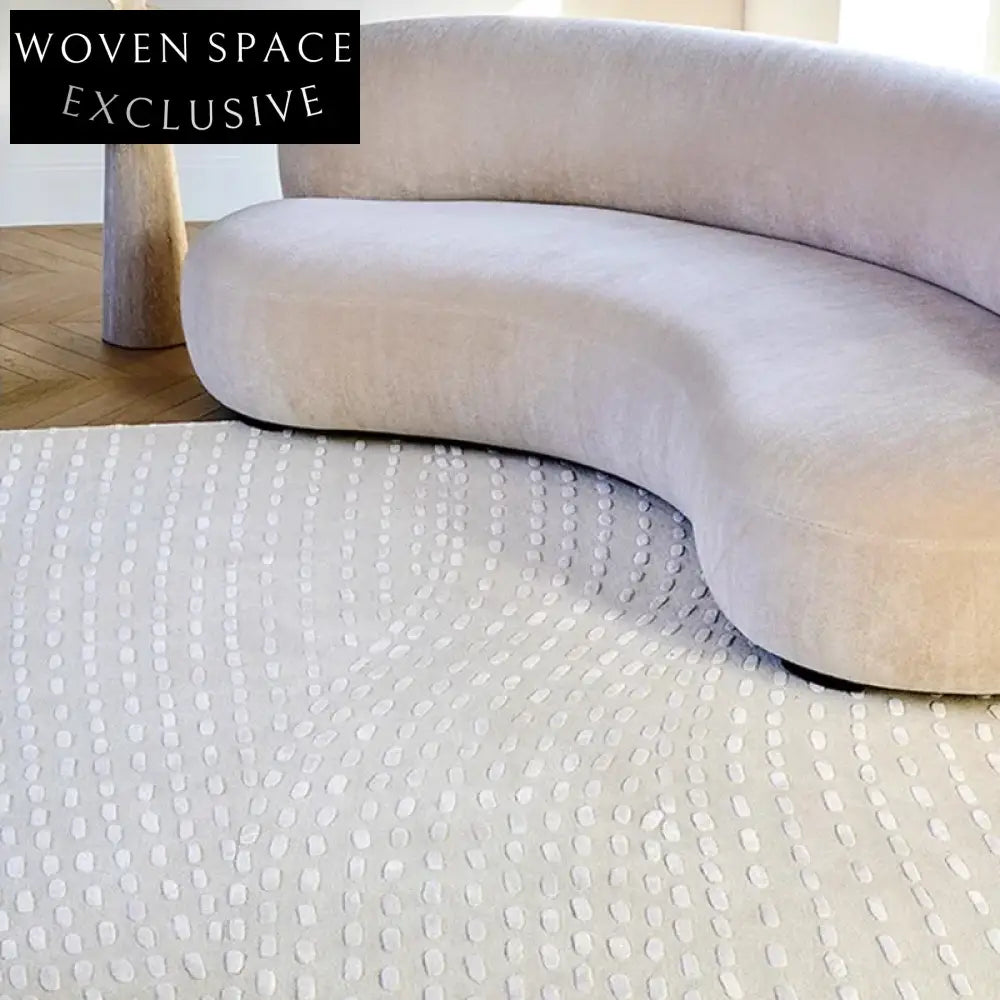 Premium Modern Cream Hand-Tufted Living Room Area Rug - Customizable Soft Polyester Carpet