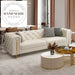 Premium Modern White Velvet Sectional with Elegant Polished Metal Legs Sofa
