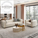 Premium Modern White Velvet Sectional with Elegant Polished Metal Legs Sofa