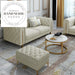 Premium Modern White Velvet Sectional with Elegant Polished Metal Legs Sofa