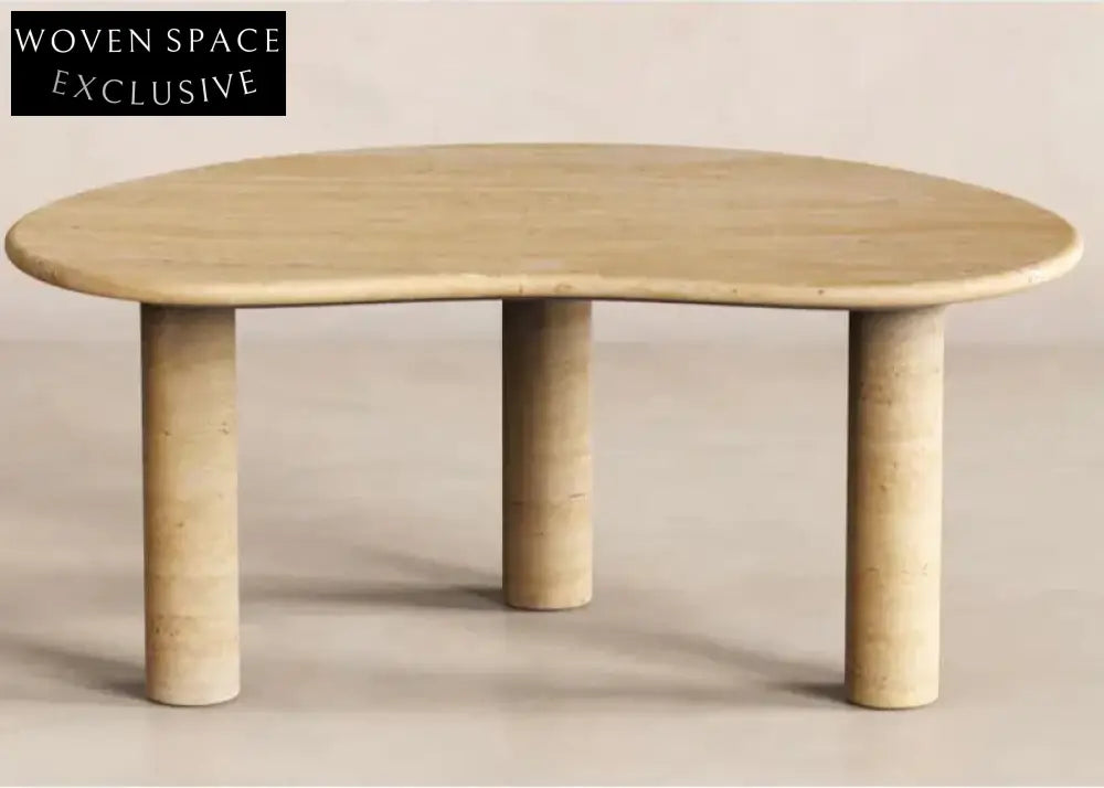 Luxurious Oval Natural Travertine Coffee Table for Modern Living Room Decor