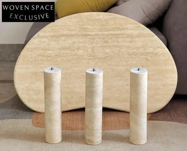 Luxurious Oval Natural Travertine Coffee Table for Modern Living Room Decor