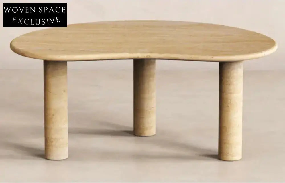 Luxurious Oval Natural Travertine Coffee Table for Modern Living Room Decor
