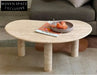 Luxurious Oval Natural Travertine Coffee Table for Modern Living Room Decor