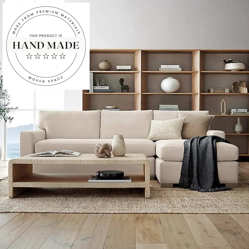Premium Nordic Flax Fabric Modular L-Shape Apartment Sectional Sofa