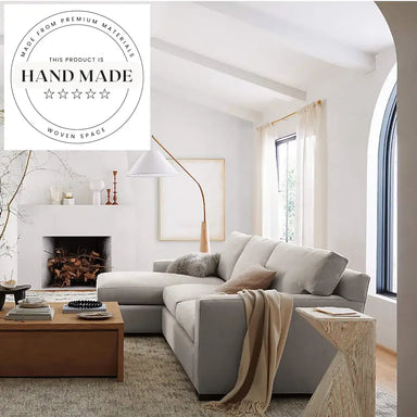 Premium Nordic Flax Fabric Modular L-Shape Apartment Sectional Sofa