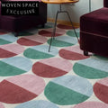 Premium Nordic Geometric Pattern Area Rug, Retro Style Handcrafted Polyester Carpet for Home Decor