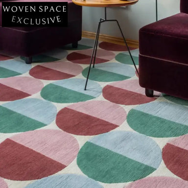 Premium Nordic Geometric Pattern Area Rug, Retro Style Handcrafted Polyester Carpet for Home Decor