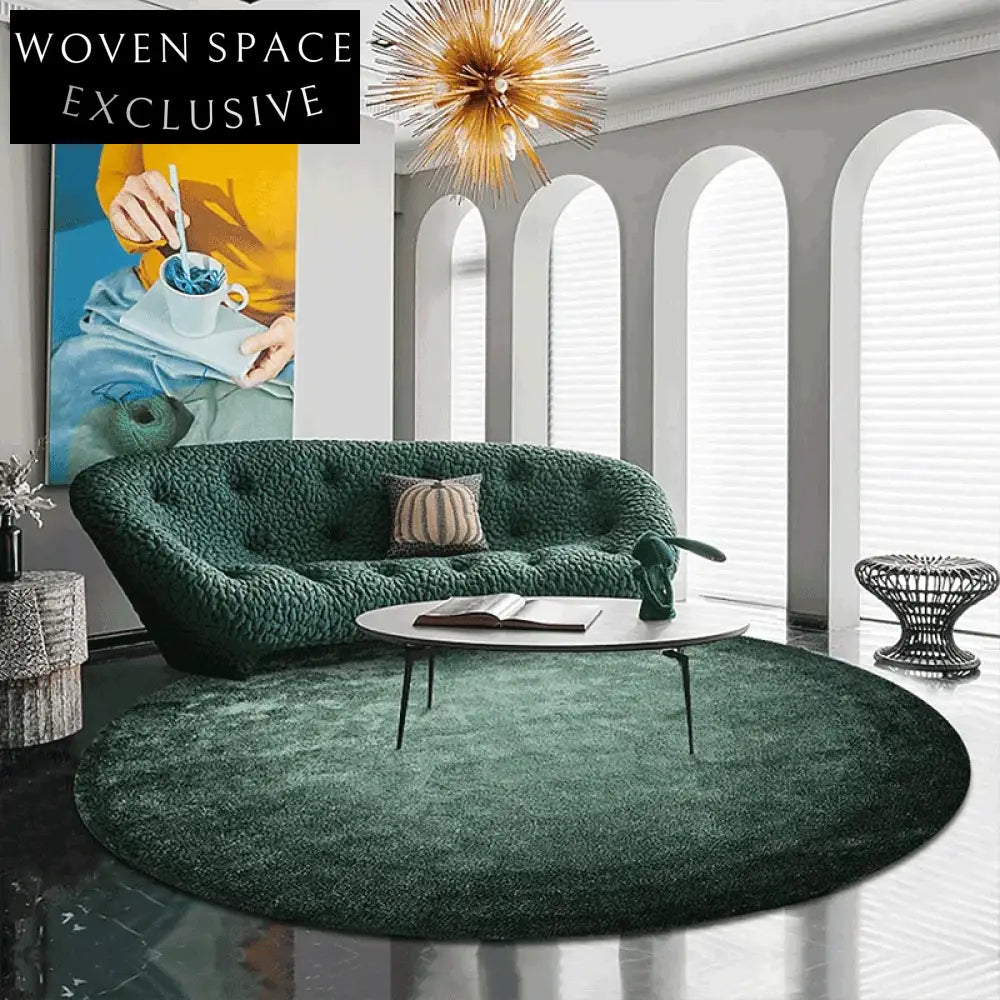 Premium Nordic Round Area Rug - Washable, Durable, Polyester, Modern Solid Color