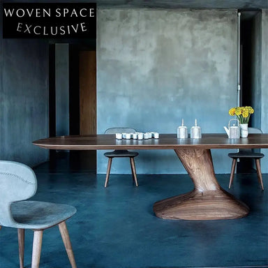 Premium North American Oval Black Walnut Solid Wood Dining Table for Kitchens