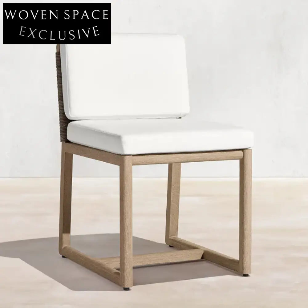 Premium Outdoor Solid Teak Wood Dining Set with Rattan Wicker Chairs