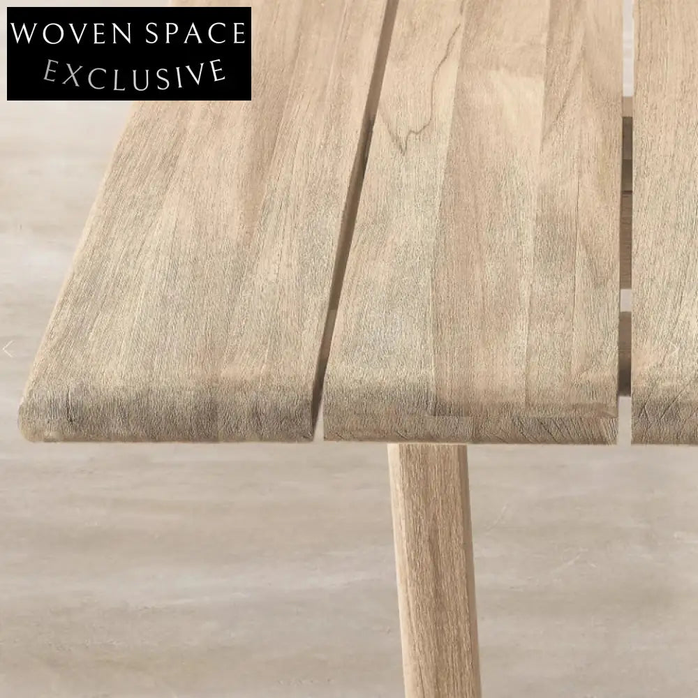 Premium Outdoor Solid Teak Wood Dining Set with Rattan Wicker Chairs