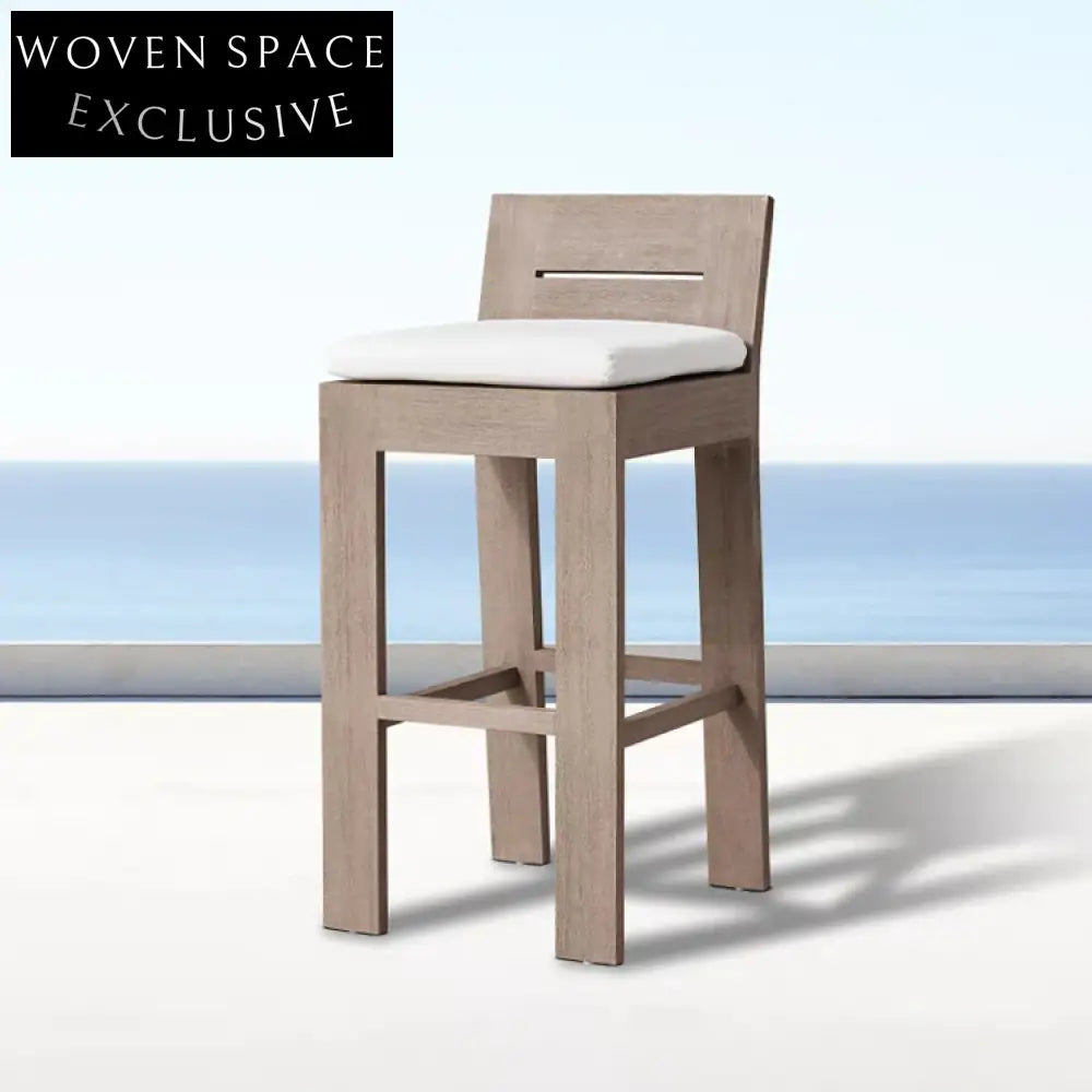 Premium Outdoor Teak Wood Bar Set: Durable Patio Bar Stools & Table