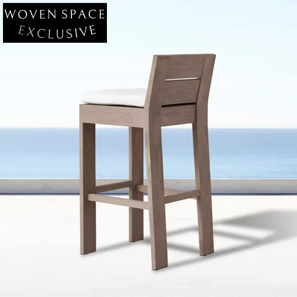 Premium Outdoor Teak Wood Bar Set: Durable Patio Bar Stools & Table