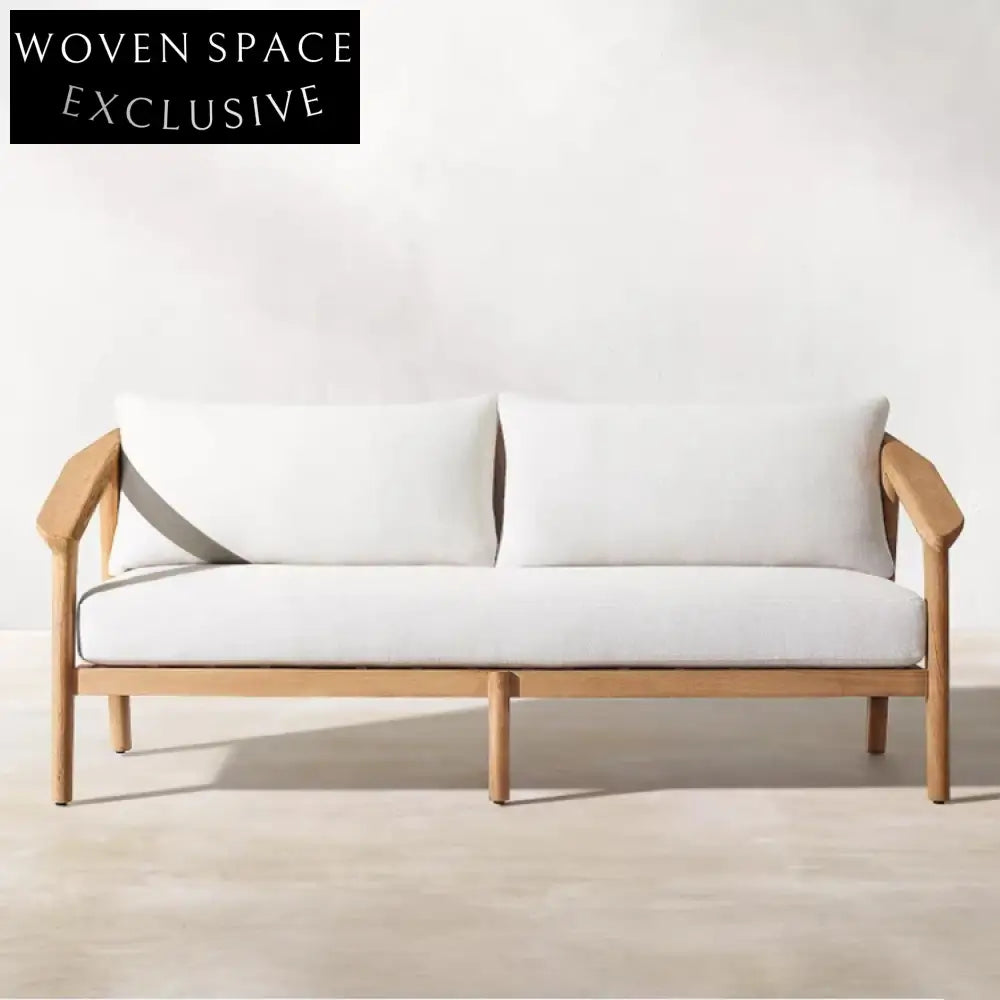 Premium Outdoor Teak Wood & Rattan All-Weather Patio Sofa Collection