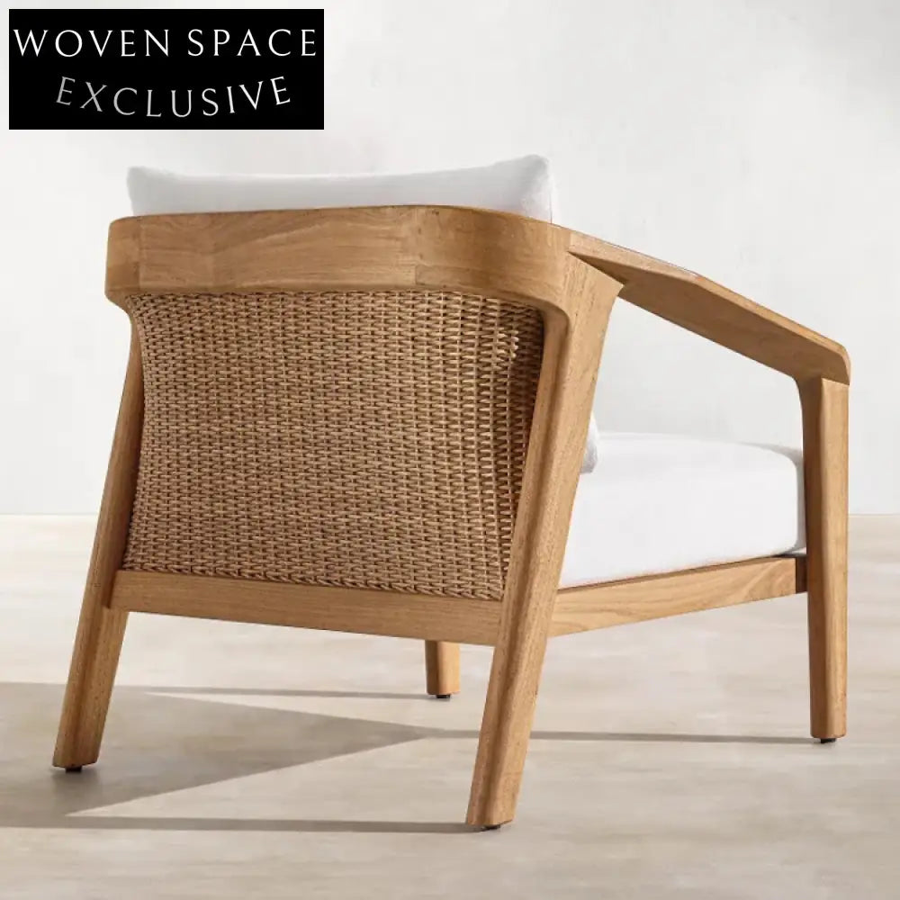 Premium Outdoor Teak Wood & Rattan All-Weather Patio Sofa Collection