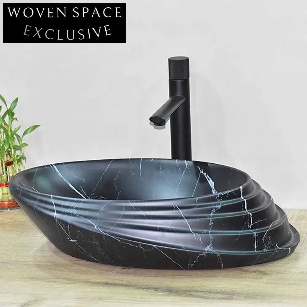 Premium Oval Ceramic Bathroom Vessel Sink, Modern Hand Wash Lavabo Basin