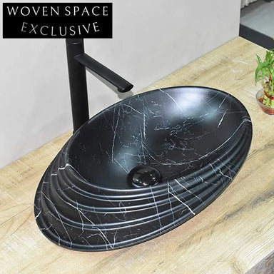 Premium Oval Ceramic Bathroom Vessel Sink, Modern Hand Wash Lavabo Basin