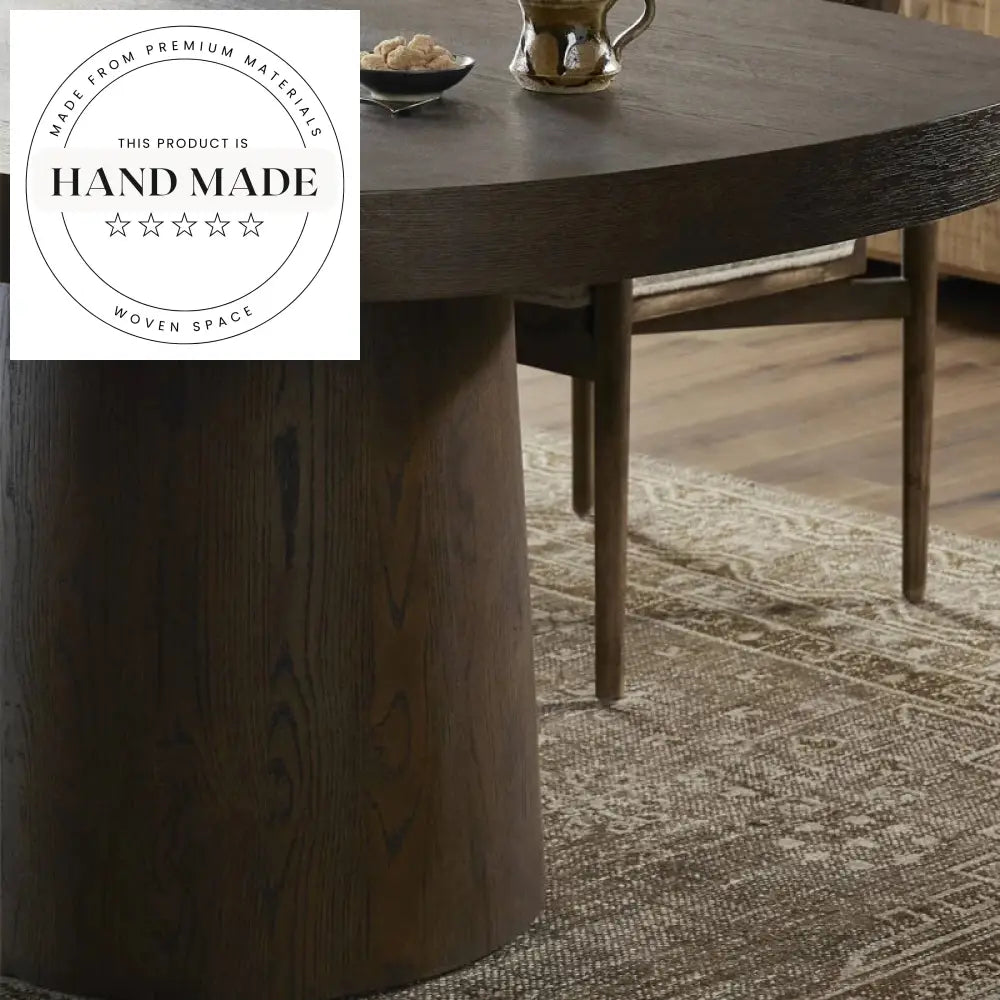 Premium Oval Solid Wood Retro Thick Top Meeting Dining Table