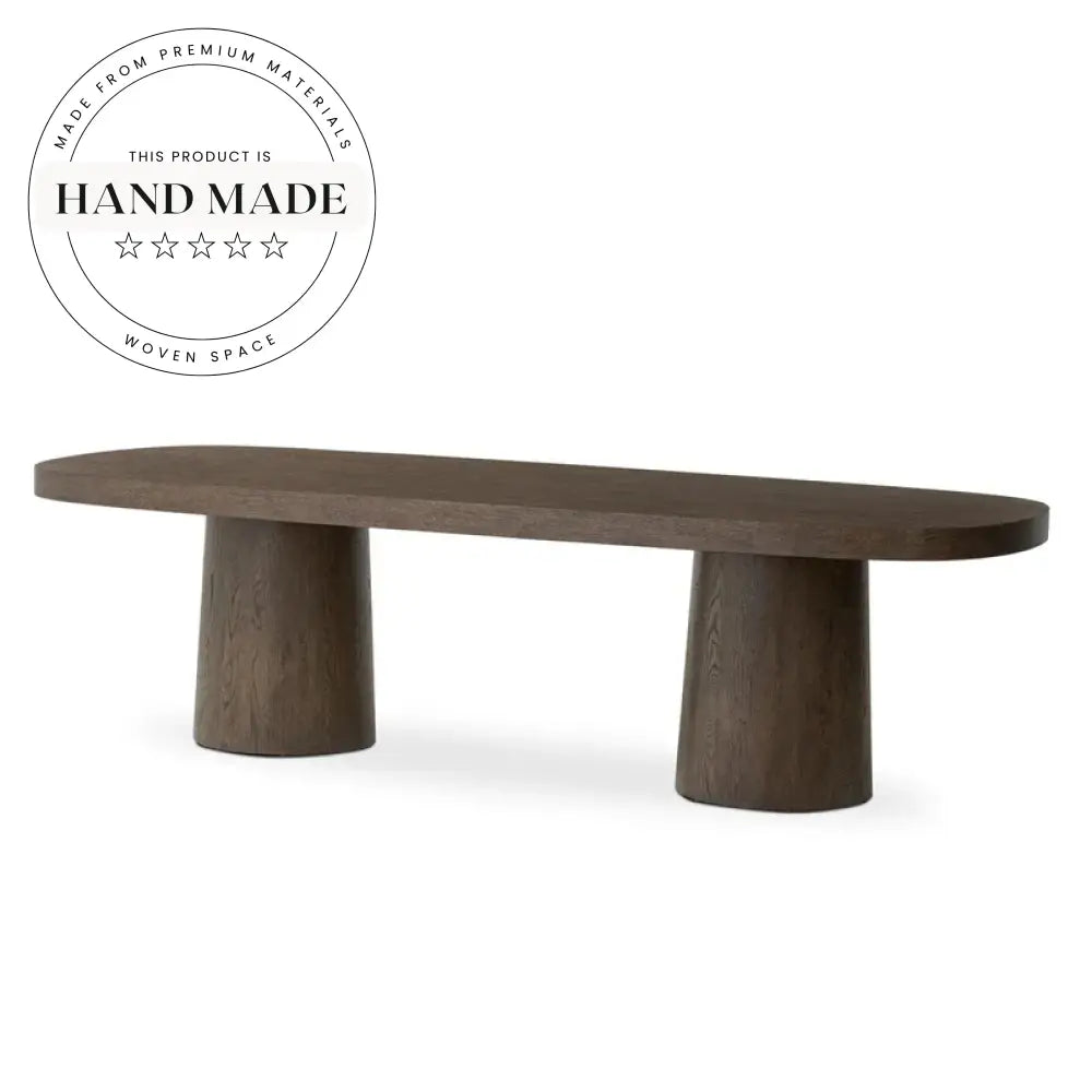 Premium Oval Solid Wood Retro Thick Top Meeting Dining Table