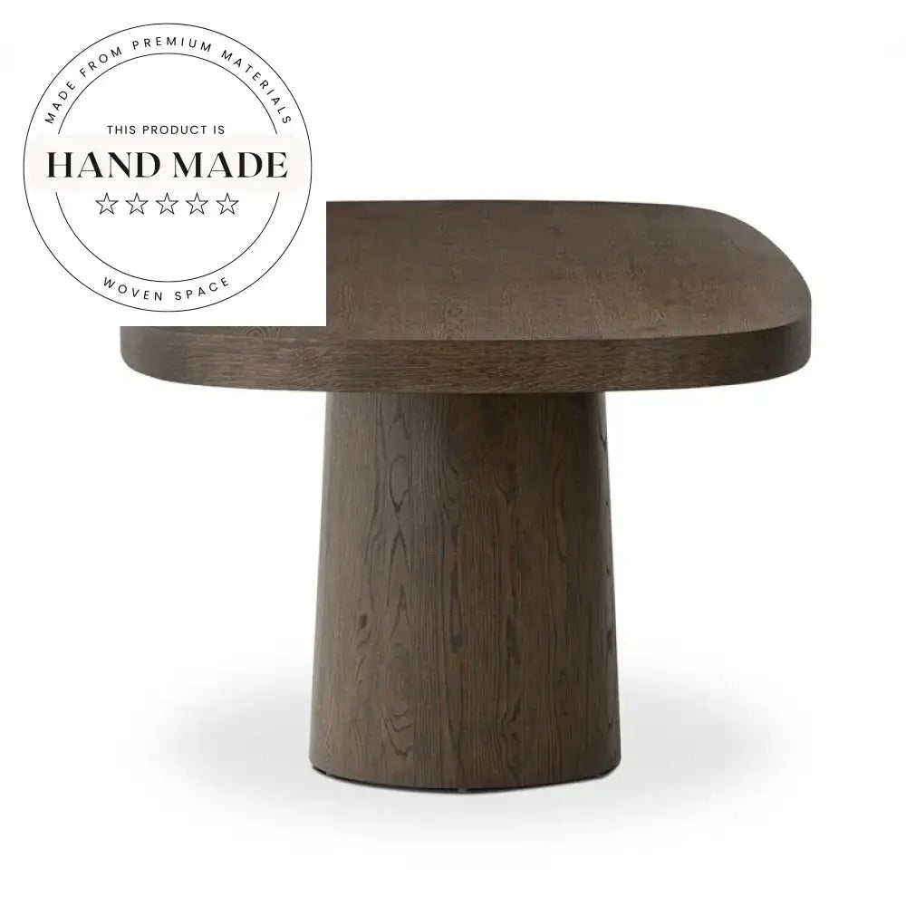 Premium Oval Solid Wood Retro Thick Top Meeting Dining Table