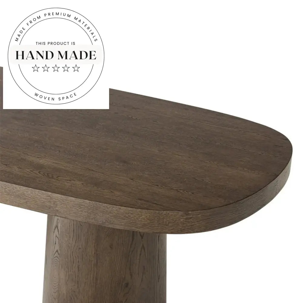 Premium Oval Solid Wood Retro Thick Top Meeting Dining Table