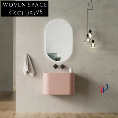 Premium Oval Wall-Mounted Artificial Stone Lavabo: Elegant, Durable, Easy-Clean Bathroom Basin