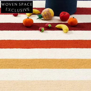 Premium Polyester Area Rug with Simple Retro Geometric Design for Modern Homes