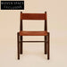 Premium Retro Solid Wood Saddle Leather Armrest Dining Chair Home Restaurant
