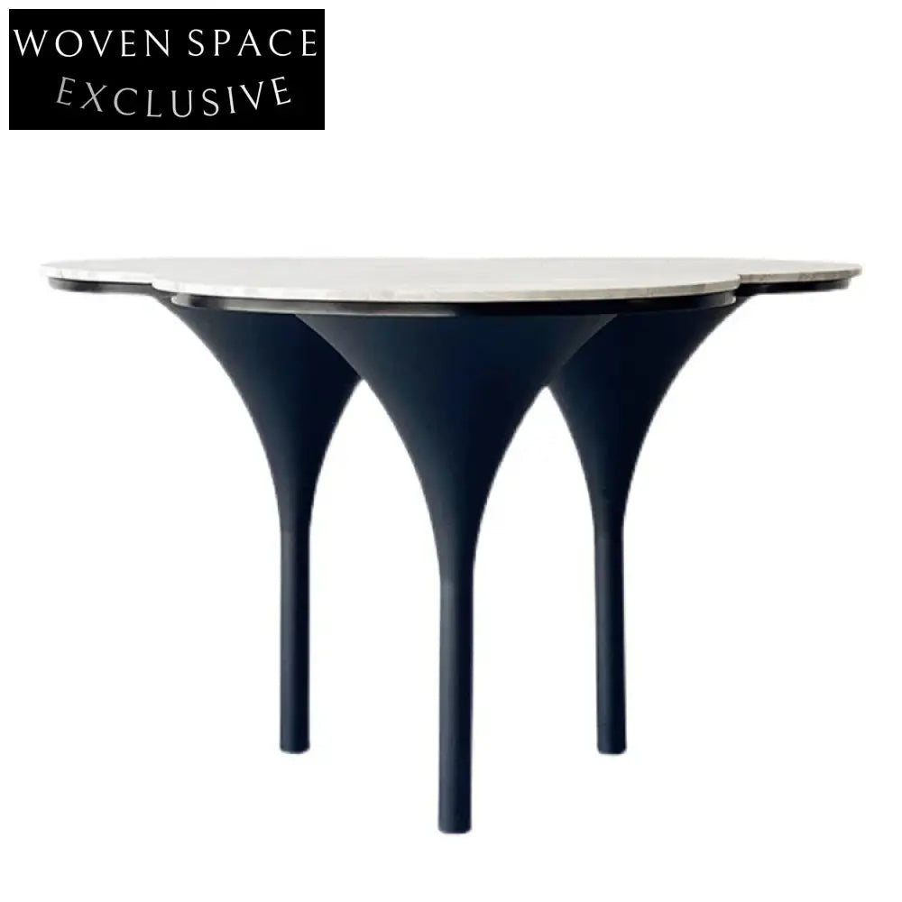 Premium Round Marble Top Dining Table with Modern Metal Base