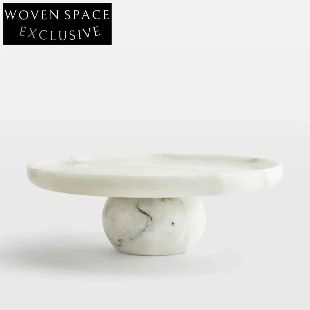 Premium Round White Marble Decorative Display Serving Tray for Elegant Home