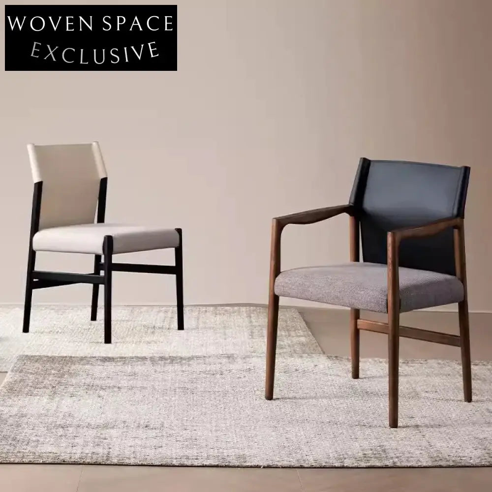 Premium Solid Ash Wood Dining Chair, Ergonomic Saddle Fabric Linen Seat