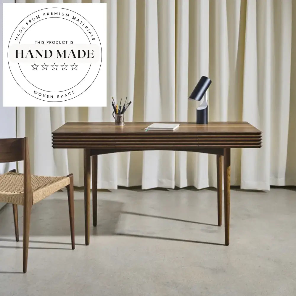 Premium Solid Walnut Wood Modern Studio Home Office Writing Desk