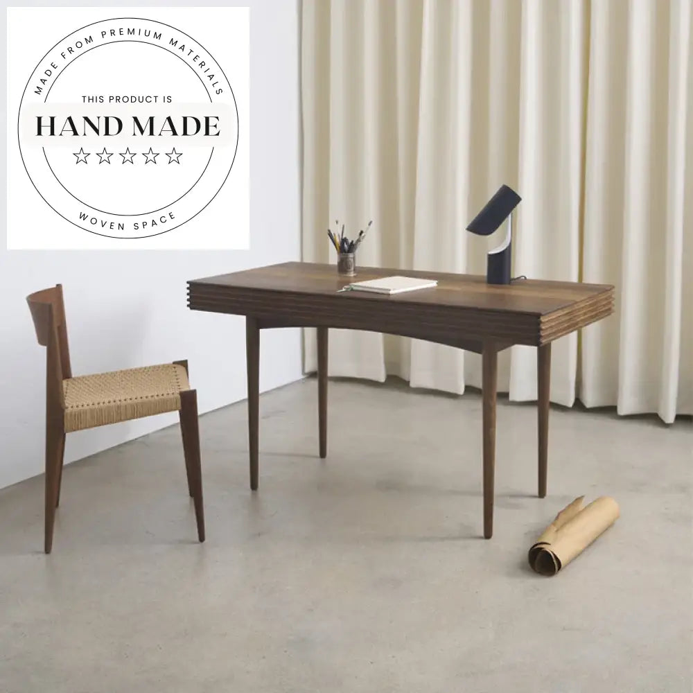Premium Solid Walnut Wood Modern Studio Home Office Writing Desk
