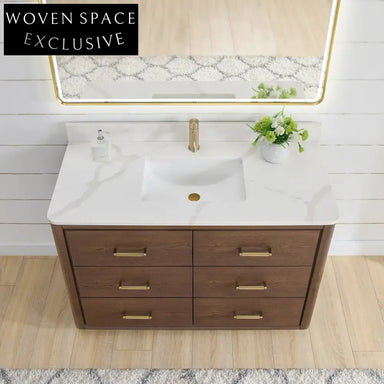 Premium Solid Wood Bathroom Vanity Cabinet with Soft-Close Drawers & Countertop