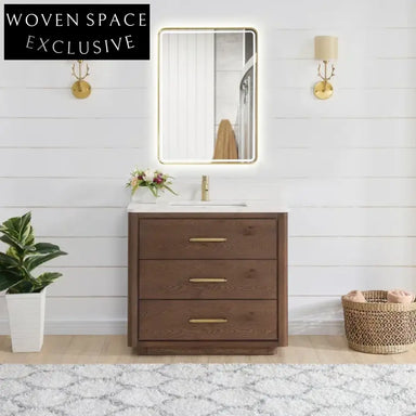 Premium Solid Wood Bathroom Vanity, Soft-Close Drawers, Integrated Sink, Modern Style