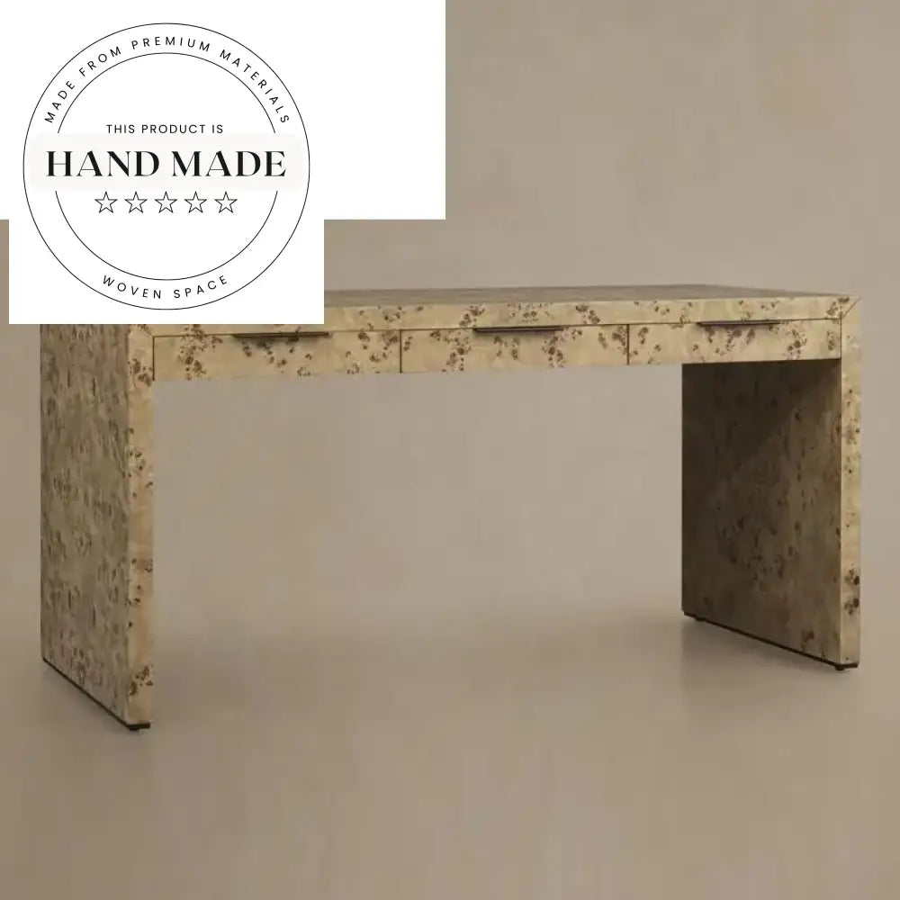 Premium Solid Wood Burl Rectangle Executive Home Office Study Desk