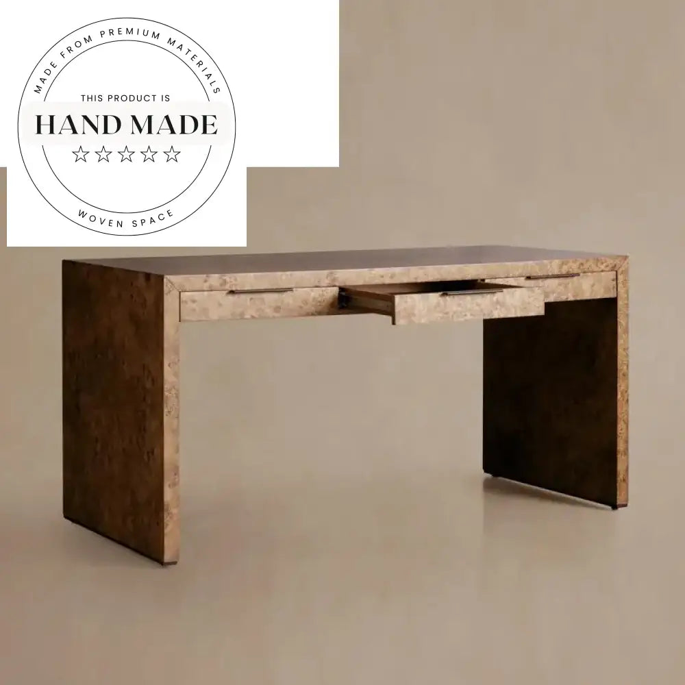 Premium Solid Wood Burl Rectangle Executive Home Office Study Desk