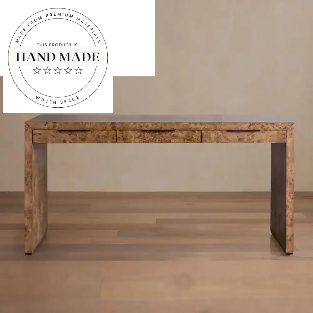 Premium Solid Wood Burl Rectangle Executive Home Office Study Desk