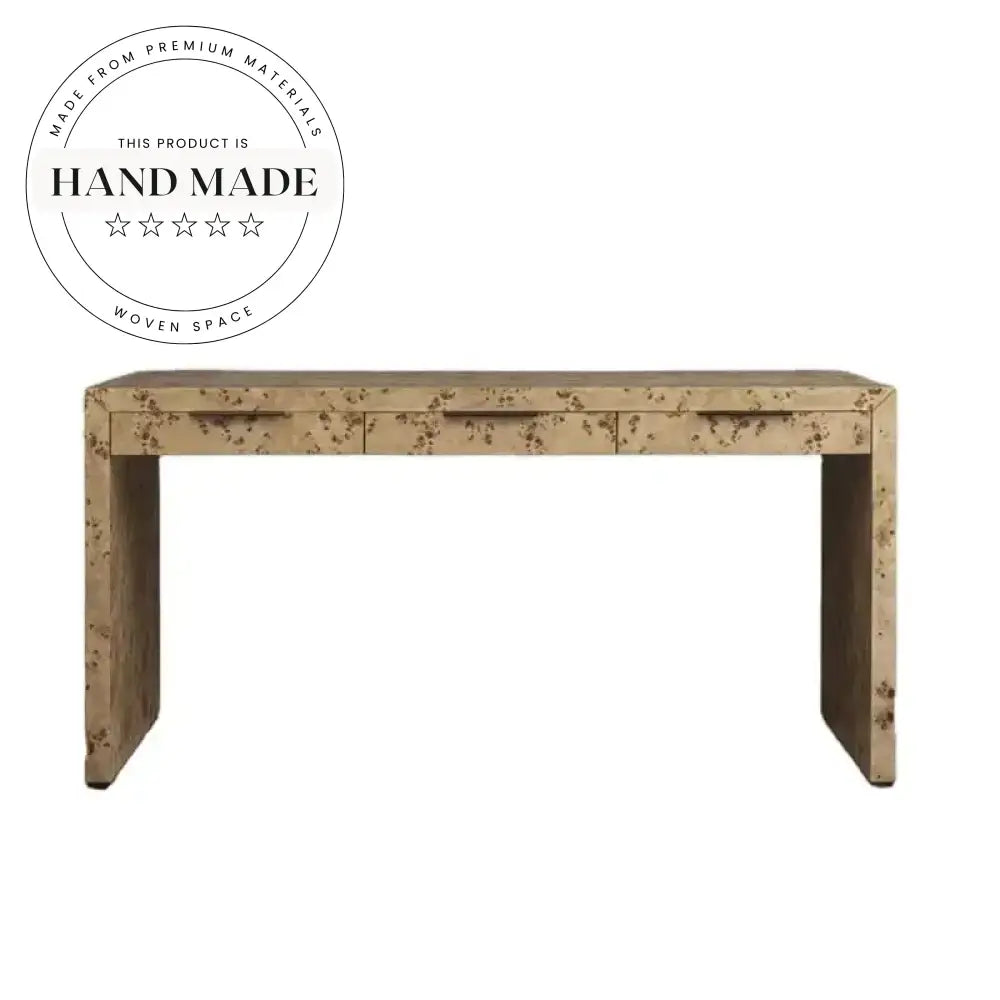 Premium Solid Wood Burl Rectangle Executive Home Office Study Desk
