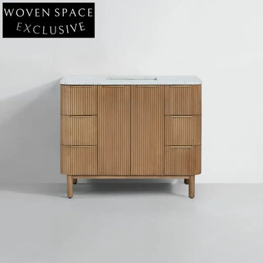 Premium Solid Wood Italian Design Bathroom Vanity with Marble Top