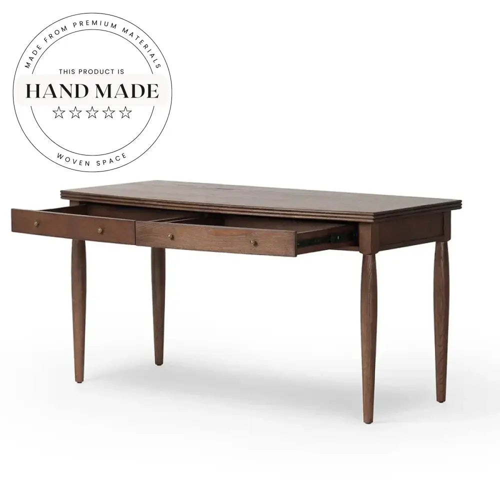 Premium Solid Wood Modern Executive Writing Brown Computer Office Desk