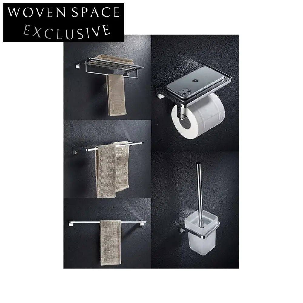 Premium Stainless Steel Square Bathroom Hardware Accessories Set for Modern Homes