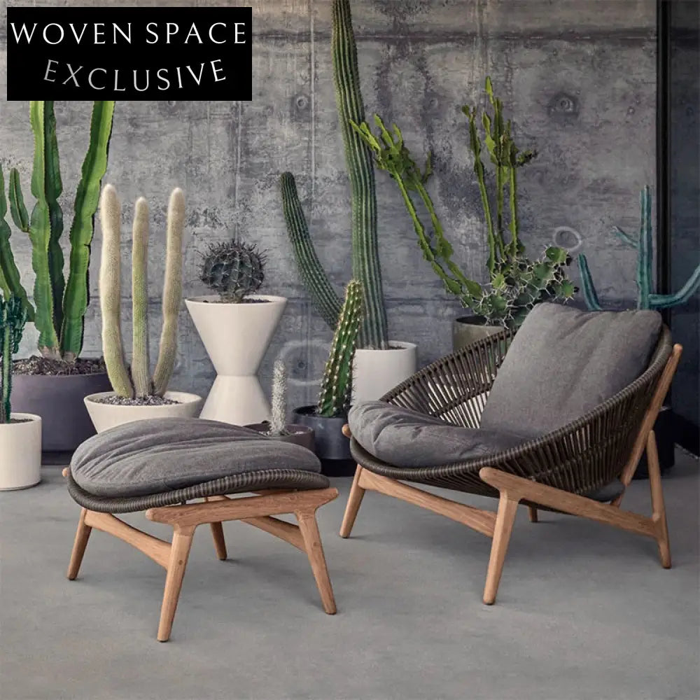 Premium Teak Wood Aluminum Outdoor Sectional Sofa Set Weather-Resistant Cushions