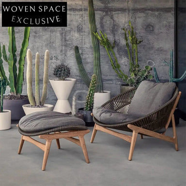 Premium Teak Wood Aluminum Outdoor Sectional Sofa Set Weather-Resistant Cushions